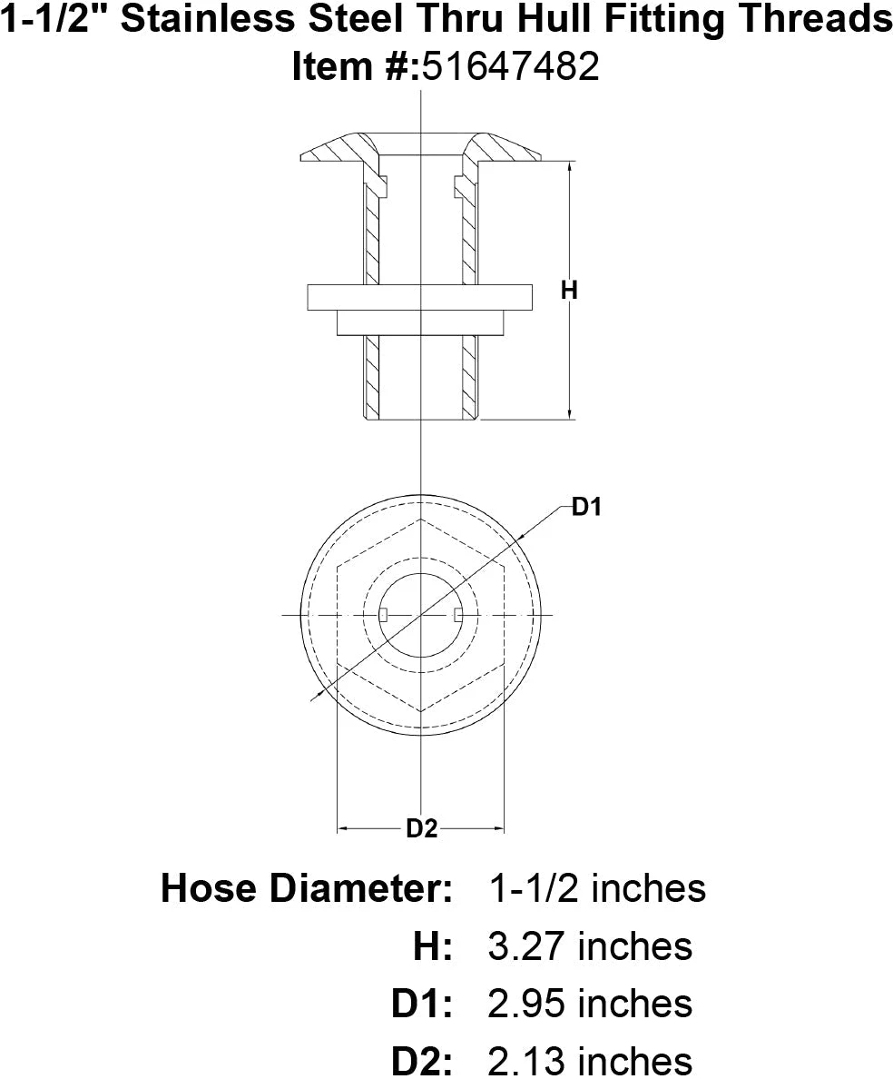 Thru Hull Threaded Fittings 10 Thru Hull Threaded Fittings - Image 8