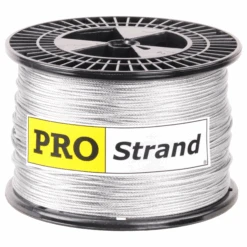 PRO Strand 7x7 Hot Dip Galvanized Steel Cable -E-rigging Store 1 16 inch X 1000 foot pro strand 7x7 hot dip galvanized cable reel label