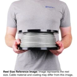 PRO Strand 7x19 Type 304 Vinyl Coated Stainless Steel Cable -E-rigging Store 1 4 inch X 200 foot pro strand 7x19 vinyl coated hot galvanized cable reel size