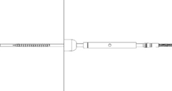 HAAS Axis Straight Run Cable Rail Tension Fitting Assembly For Wood Posts -E-rigging Store 1 8 axis turnbuckle straight run drawing