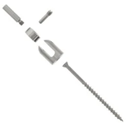 HAAS Axis Stair Run Cable Rail End Fitting Assembly For Wood Posts -E-rigging Store 1 8 fitting assembly for stair runs on wood post exploded