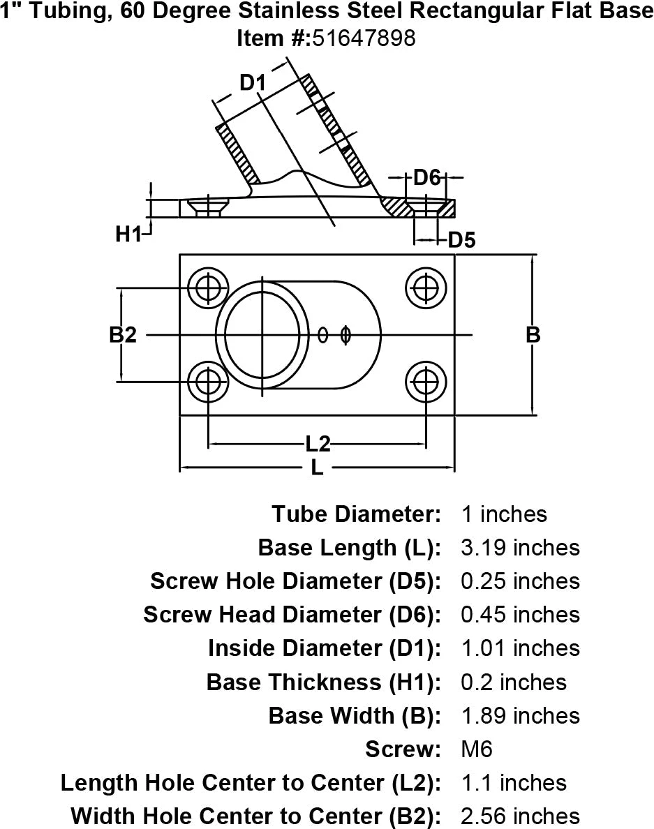 60 Degree Rectangular Base Fittings 7 60 Degree Rectangular Base Fittings - Image 5