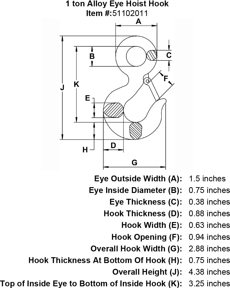 Alloy Eye Hoist Hook 9 Alloy Eye Hoist Hook - Image 7