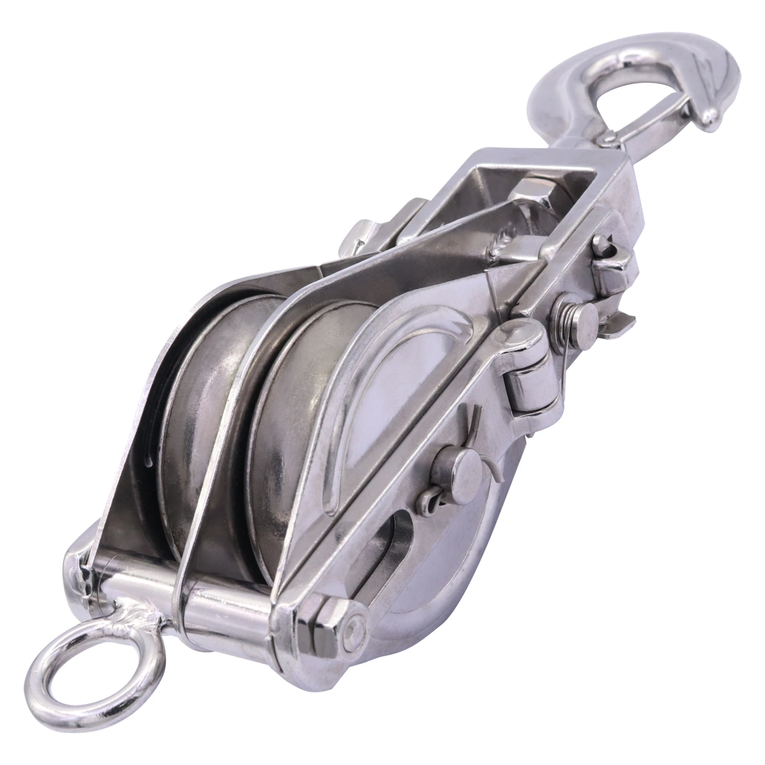 Type 304 Stainless Steel Twin Swivel Block With Hook 3 Type 304 Stainless Steel Twin Swivel Block With Hook