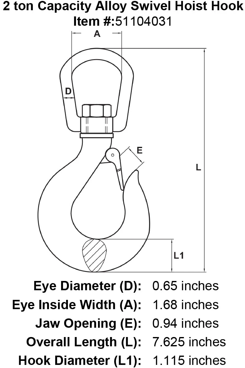 Alloy Swivel Hoist Hook 7 Alloy Swivel Hoist Hook - Image 5