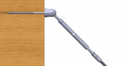 HAAS Axis Stair Run Cable Rail Tension Fitting Assembly For Wood Posts -E-rigging Store 3 16 axis turnbuckle stair run 3d