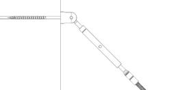 HAAS Axis Stair Run Cable Rail Tension Fitting Assembly For Wood Posts -E-rigging Store 3 16 axis turnbuckle stair run drawing