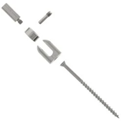 HAAS Axis Stair Run Cable Rail End Fitting Assembly For Wood Posts -E-rigging Store 3 16 fitting assembly for stair runs on wood post exploded