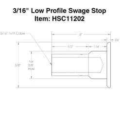 HAAS Revo Low Profile Cable Rail Swage End Stop Fitting 19 HAAS Revo Low Profile Cable Rail Swage End Stop Fitting -E-rigging Store 3 16 low profile swage stop specs