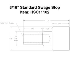 HAAS Revo Cable Rail Swage End Stop Fitting 21 HAAS Revo Cable Rail Swage End Stop Fitting -E-rigging Store 3 16 standard swage stop specs