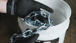 Lynx Grade 30 Zinc Plated Chain -E-rigging Store 38 63 Grade 30 Zinc Plated Proof Coil Chain in hand