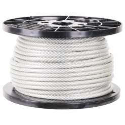 PRO Strand 7x19 Vinyl Coated Hot Dip Galvanized Steel Cable -E-rigging Store 5 16 inch X 200 foot pro strand 7x19 vinyl coated galvanized cable reel main