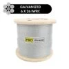 6x26 Drawn Galvanized Steel Wire Rope, 250 Ft - 5000 Ft Reels