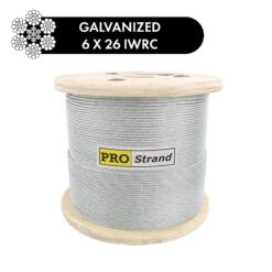 6x26 Drawn Galvanized Steel Wire Rope, 250 Ft - 5000 Ft Reels