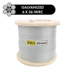 6x36 Drawn Galvanized Steel Wire Rope, 2500 Ft - 5000 Ft Reels