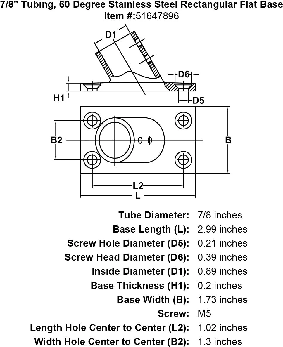 60 Degree Rectangular Base Fittings 5 60 Degree Rectangular Base Fittings - Image 3