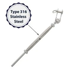 Stainless Steel Hand Swage Toggle Jaw Turnbuckle -E-rigging Store Graphic ss turnbuckle Coating Type