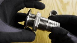 Thru Hull Threaded Fittings 27 Thru Hull Threaded Fittings -E-rigging Store HAAS Stainless Thru Hull Fittings nut threading on