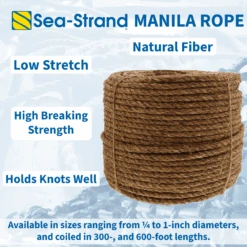 Manila 3-Strand Rope -E-rigging Store Manila Rope Product Features