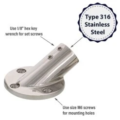 30 Degree Round Base Concave Fittings -E-rigging Store SS 30 Deg Rnd Cncv Bse 1 material graphic