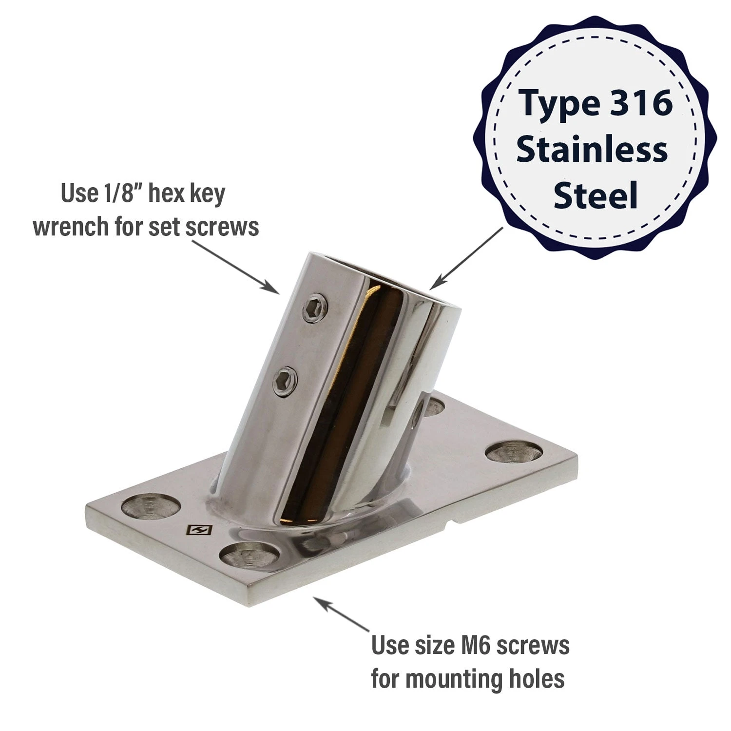 60 Degree Rectangular Concave Base Fittings 6 60 Degree Rectangular Concave Base Fittings - Image 4