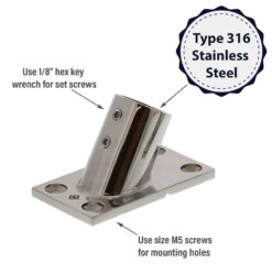 60 Degree Rectangular Concave Base Fittings 9 60 Degree Rectangular Concave Base Fittings -E-rigging Store SS 60 Deg Rect Cncv Bse 7 8 material graphic