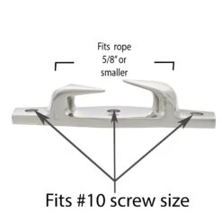 Stainless Skene Bow Chocks -E-rigging Store SS Skene Chock Left 6 inch screw size graphic