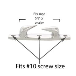 Stainless Skene Bow Chocks -E-rigging Store SS Skene Chock Right 6 inch screw size graphic