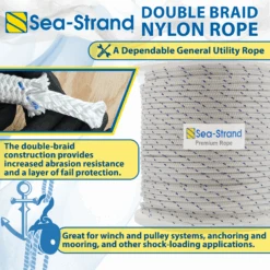 Double Braided Nylon Rope -E-rigging Store Sea Strand Double Braid Nylon Rope Features