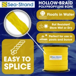 Hollow Braid Polypropylene Rope 15 Hollow Braid Polypropylene Rope -E-rigging Store Sea Strand Hollow Braid Infographic