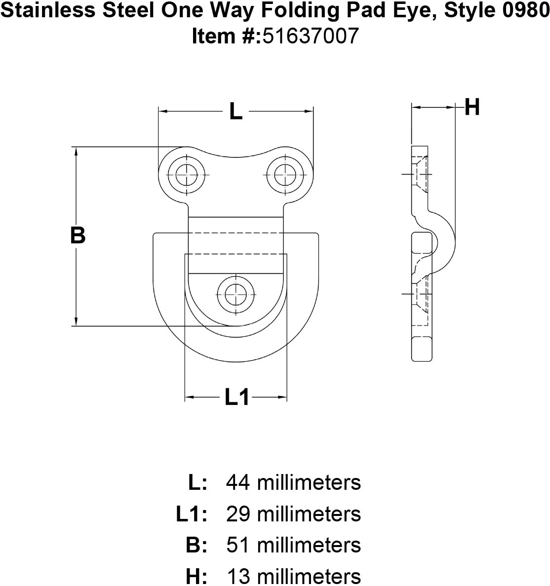 Stainless Folding Padeyes 7 Stainless Folding Padeyes - Image 5