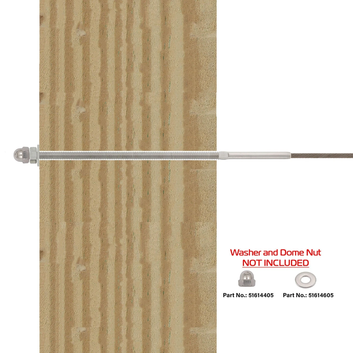 Stainless Cable Railing Extra Long Threaded Stud 6 Stainless Cable Railing Extra Long Threaded Stud - Image 4