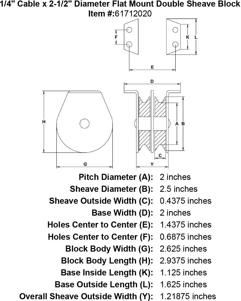Flat Mount Double Sheave Blocks 6 Flat Mount Double Sheave Blocks - Image 4