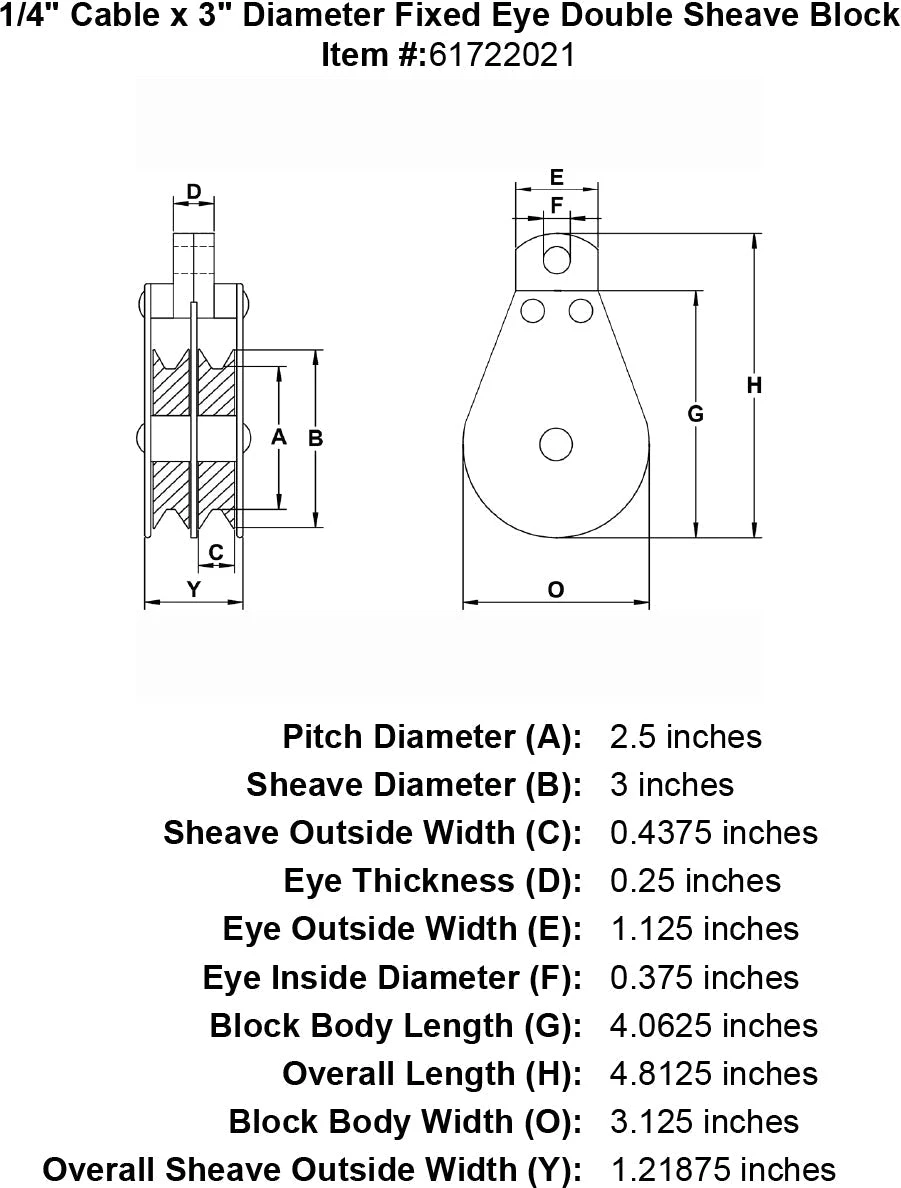 Fixed Eye Double Sheave Blocks 6 Fixed Eye Double Sheave Blocks - Image 4