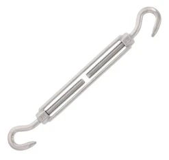 Stainless Steel Hook X Hook Turnbuckle 12 Stainless Steel Hook X Hook Turnbuckle -E-rigging Store five sixteenths inch x four and a half inch ss hook and hook turnbuckle