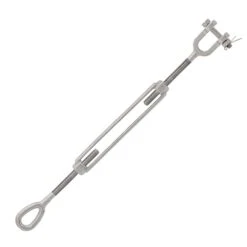 Stainless Steel Jaw X Eye Turnbuckle, U.S. Type -E-rigging Store five sixteenths x four and a half inch ss jaw eye turnbuckle opened