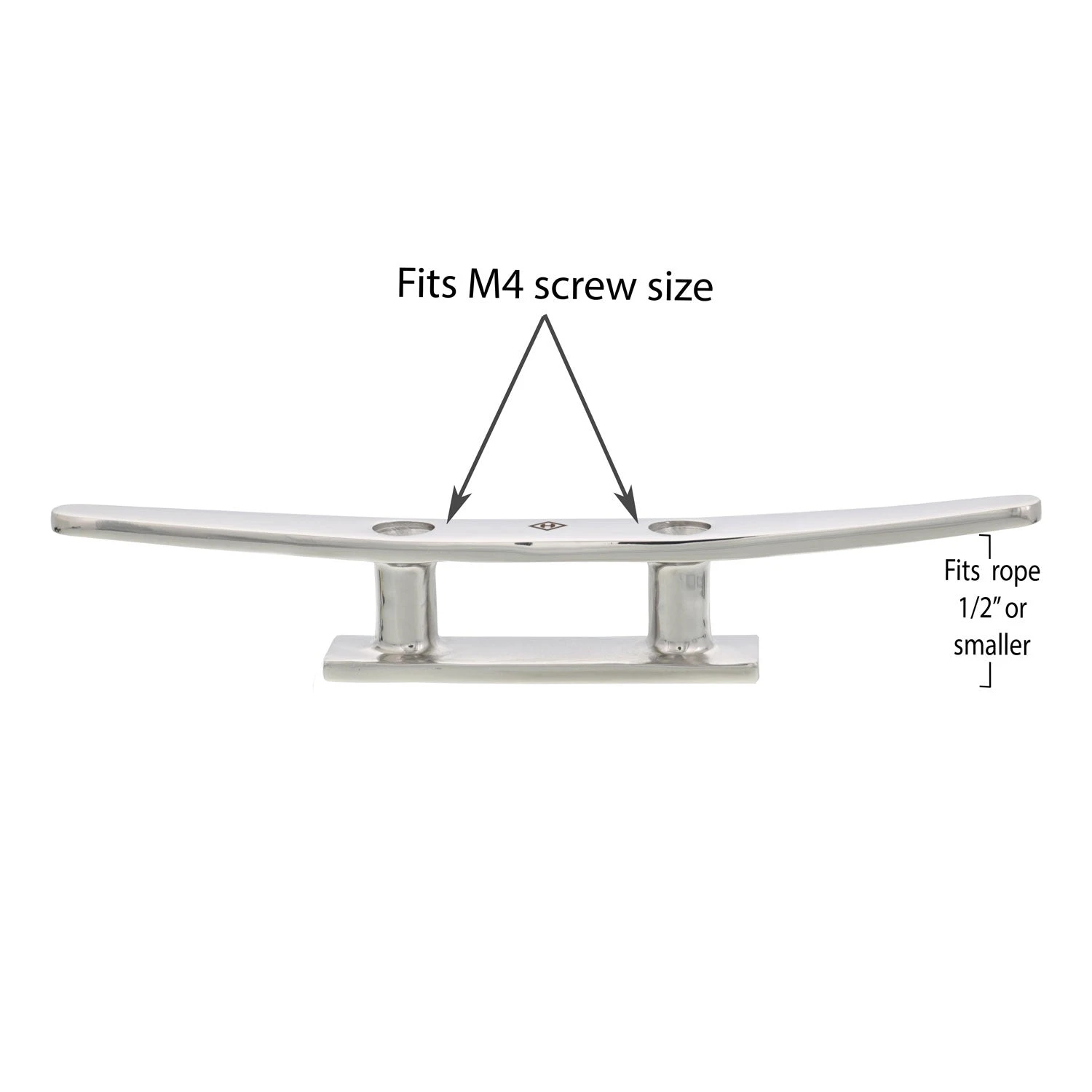 Stainless Low Profile Flat Top Deck Cleats, Slim Style 8 Stainless Low Profile Flat Top Deck Cleats, Slim Style - Image 6