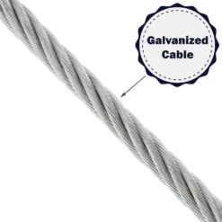 6x26 Drawn Galvanized Steel Wire Rope, 250 Ft - 5000 Ft Reels -E-rigging Store galvanized 6x19 cable material type graphic