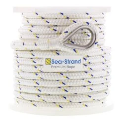 Double Braided Polyester Anchor Line Rope 17 Double Braided Polyester Anchor Line Rope -E-rigging Store half inch x one hundred polyester double braided anchor line