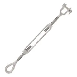 Stainless Steel Jaw X Eye Turnbuckle, U.S. Type -E-rigging Store half inch x six inch ss jaw and eye turnbuckle opened