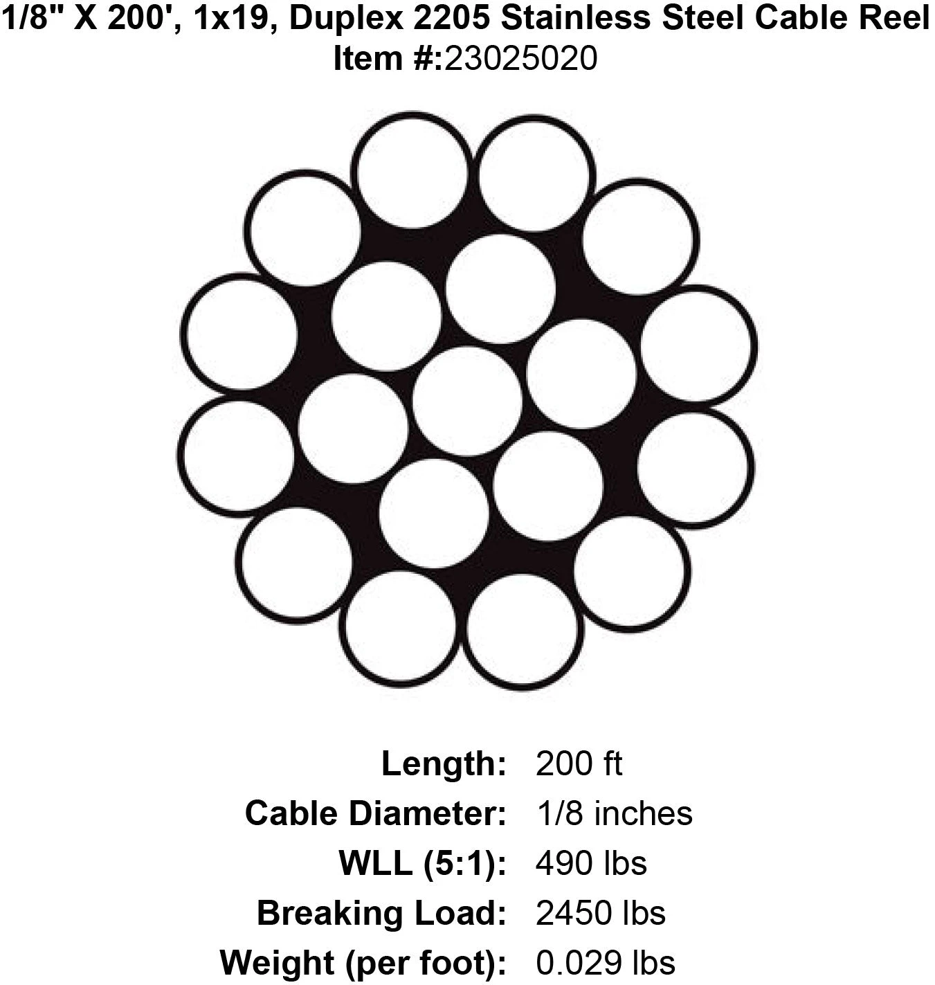 Grand Strand X 1x19 Duplex 2205 Stainless Steel Cable 8 Grand Strand X 1x19 Duplex 2205 Stainless Steel Cable - Image 6
