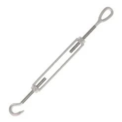 Stainless Steel Hook X Eye Turnbuckle -E-rigging Store quarter inch x four inch ss hook and eye turnbuckle opened