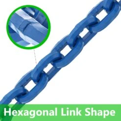 7/16" Tyler Tool Hardened Alloy Hex Shape Anti-Theft Chain, Blue -E-rigging Store seven sixteenth inches tyler tool hex shaped security chain graphic 1