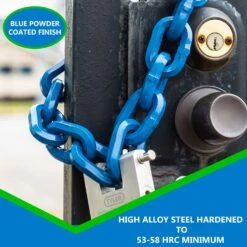 7/16" Tyler Tool Hardened Alloy Hex Shape Anti-Theft Chain, Blue -E-rigging Store seven sixteenth inches tyler tool hex shaped security chain graphic 2