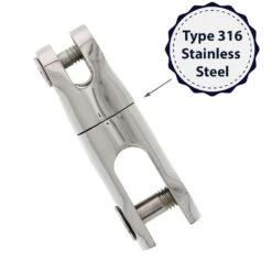 Type 316 Stainless Single Anchor Swivels -E-rigging Store stainless steel anchor swivel material type graphic