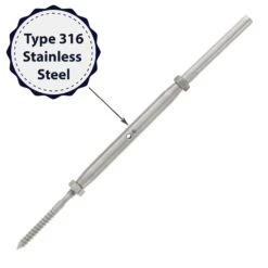 Stainless Steel Hand Swage Lag Turnbuckle 13 Stainless Steel Hand Swage Lag Turnbuckle -E-rigging Store stainless steel threaded swage turnbuckle one eighth inch cable coating