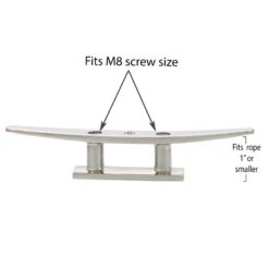 Stainless Low Profile Flat Top Deck Cleats, Slim Style 22 Stainless Low Profile Flat Top Deck Cleats, Slim Style -E-rigging Store ten inch SS Low Flat Deck Cleat Style A jpg