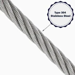 PRO Strand 7x19 Type 304 Stainless Steel Cable -E-rigging Store type 304 stainless steel material type graphic