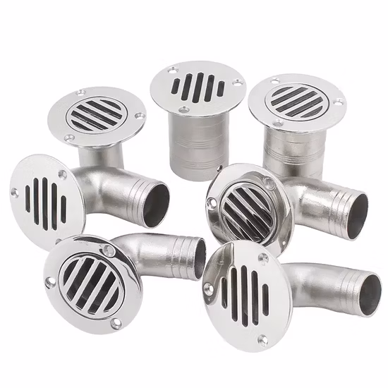 E-rigging Store -E-rigging Store 2 Inch Marine Hardware Stainless Steel 316 Boat Deck Floor Plumbing Thru Hull Cockpit Drain Fitting